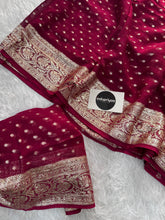 Marun Pure Viscose Gerogette Silk Saree
